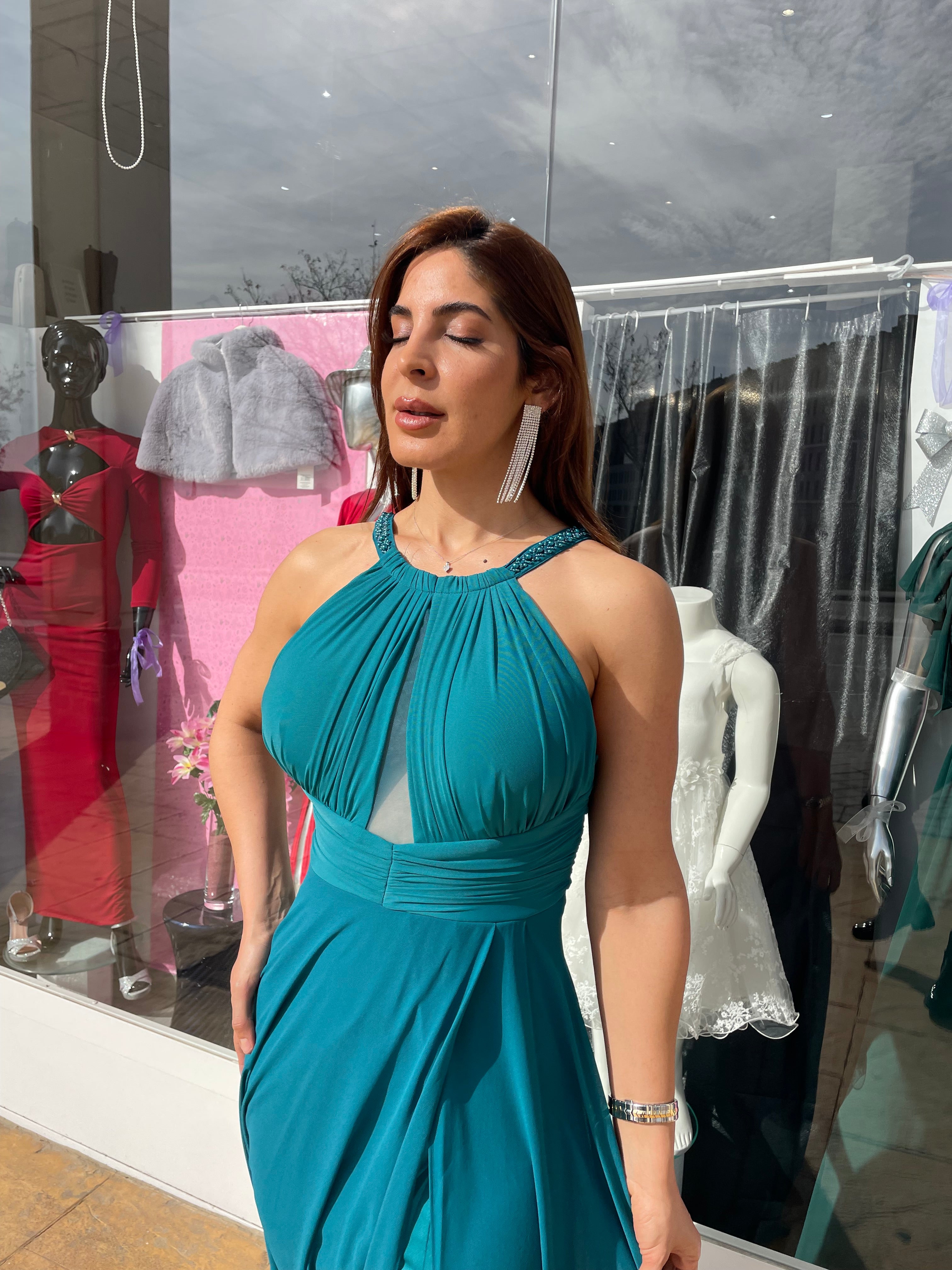 Vestido largo Suhaila petróleo