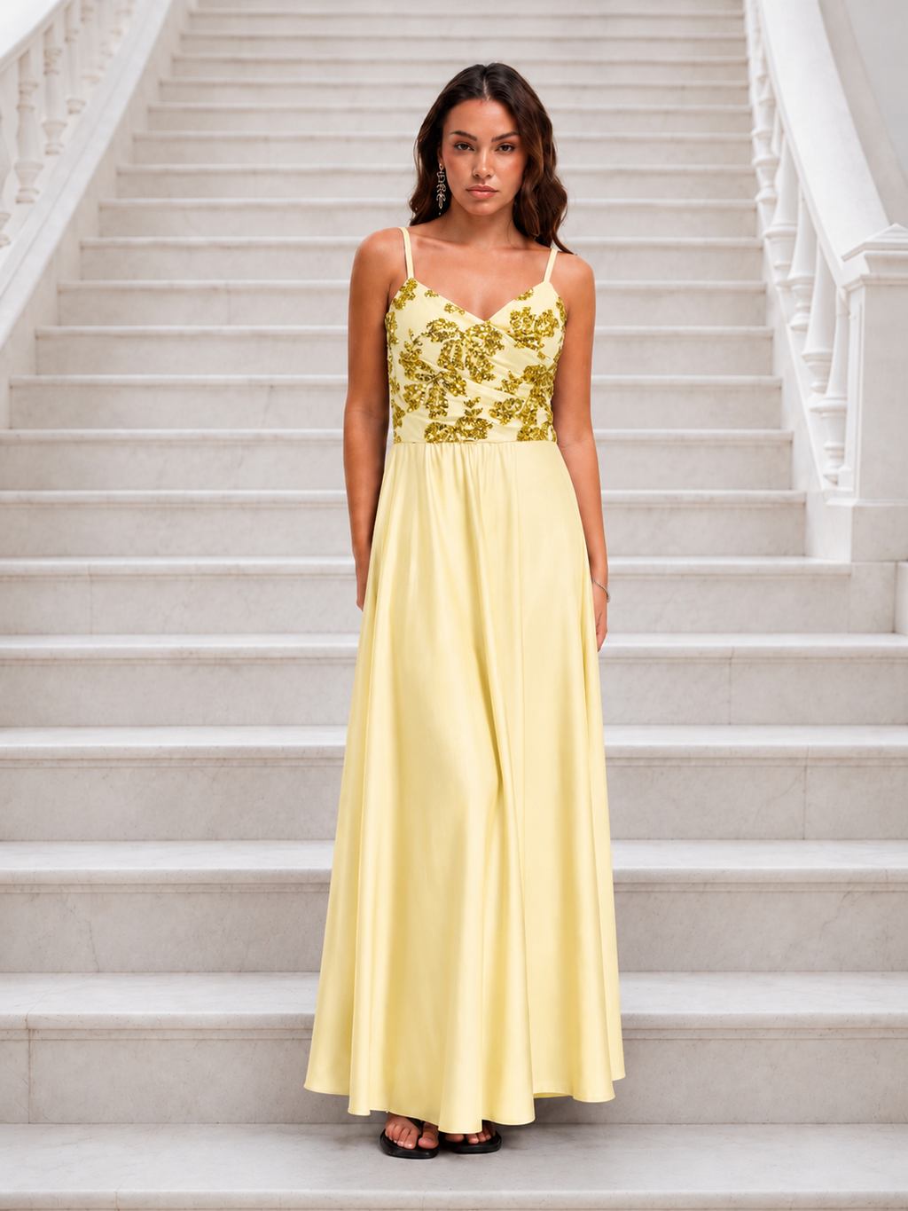Vestido largo Belha Amarillo