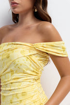 Vestido largo Fiona print amarillo