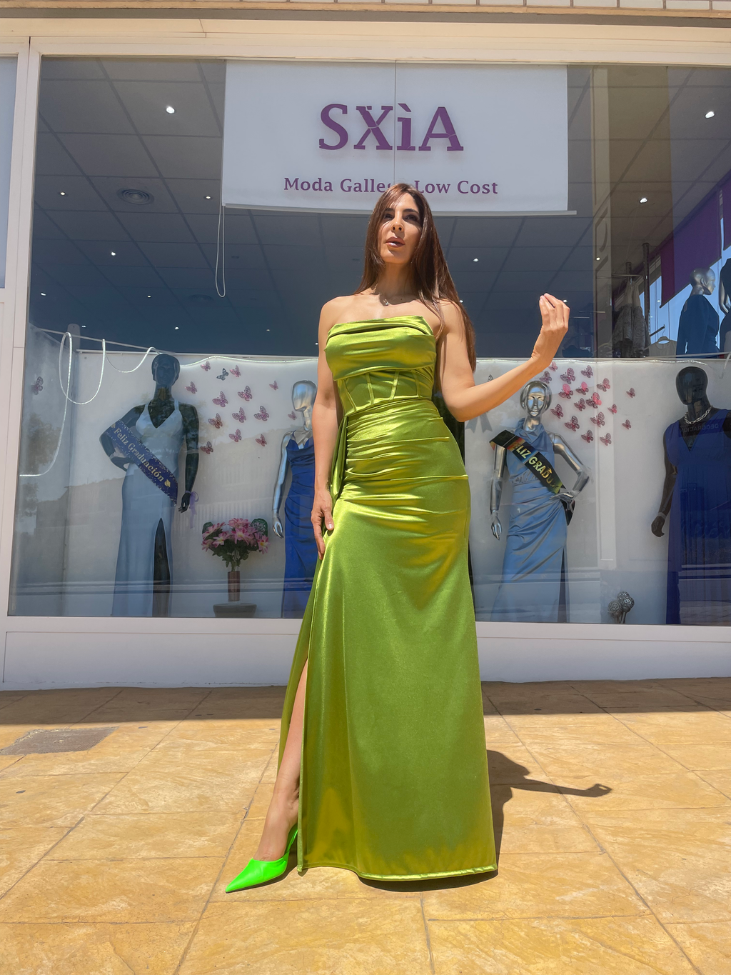 Vestido largo Dafne pistacho image 1