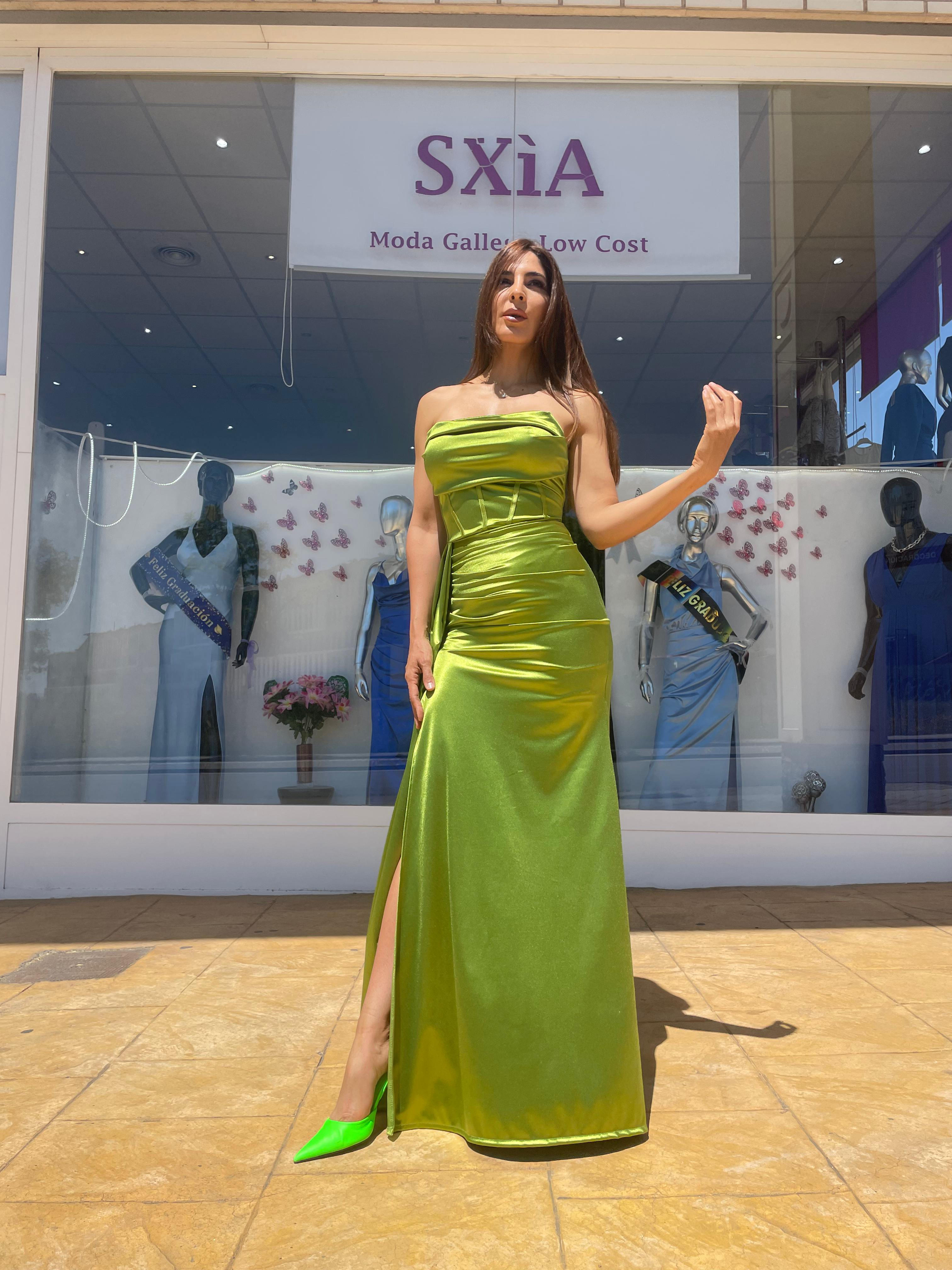 Vestido largo Dafne pistacho image 1