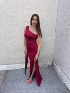 Vestido largo Amaia burdeos