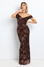 Vestido largo Anais chocolate