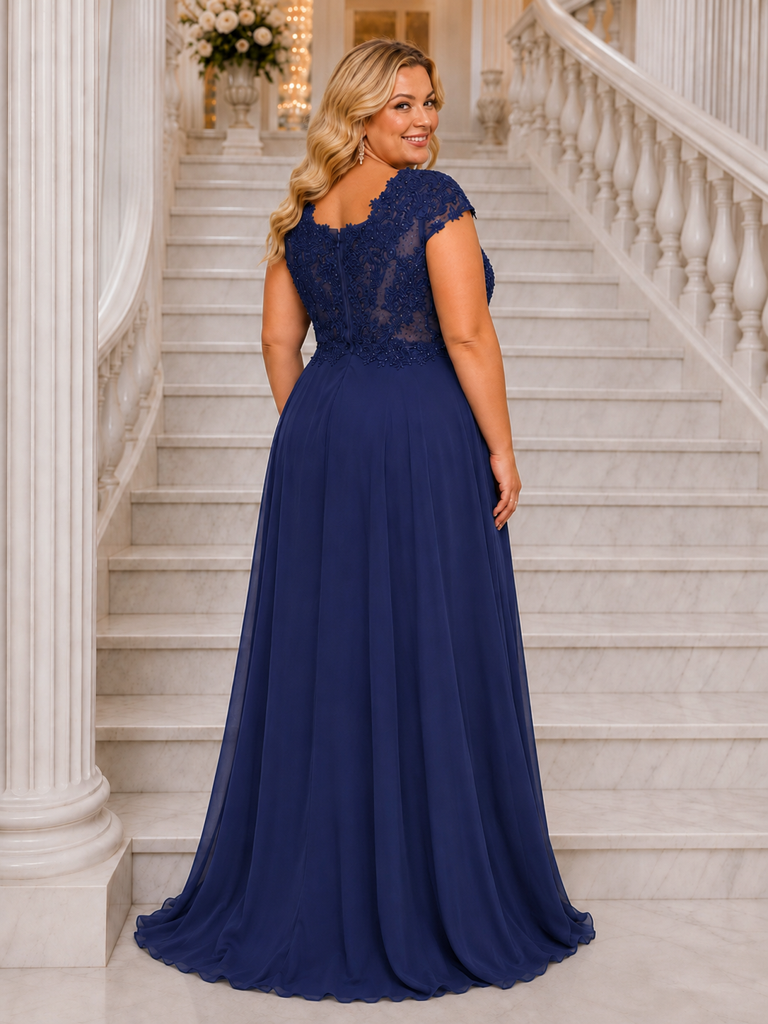Vestido largo TG Italia Marino