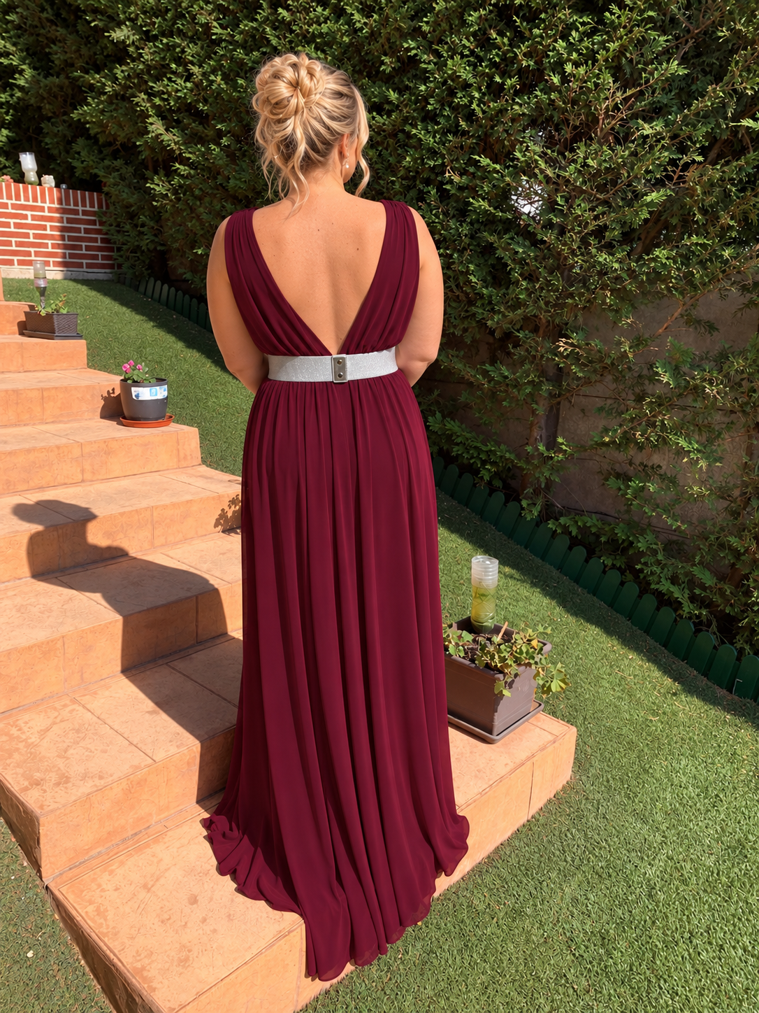 Vestido largo Rose Berenjena-granate