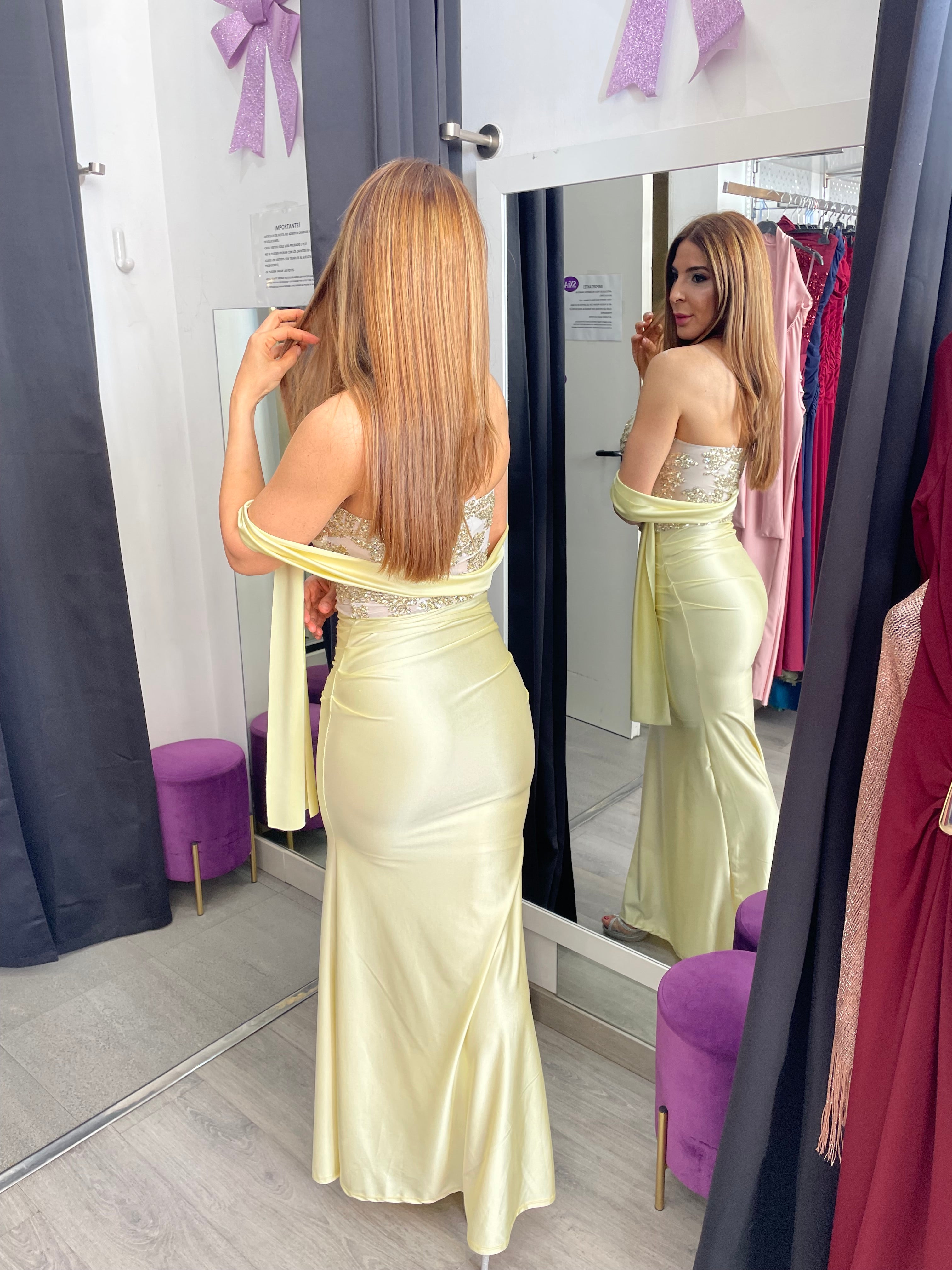 Vestido largo Sicilia amarillo