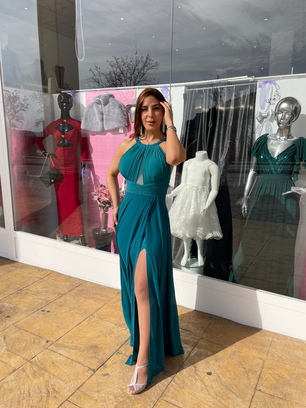 Vestido largo Suhaila petróleo