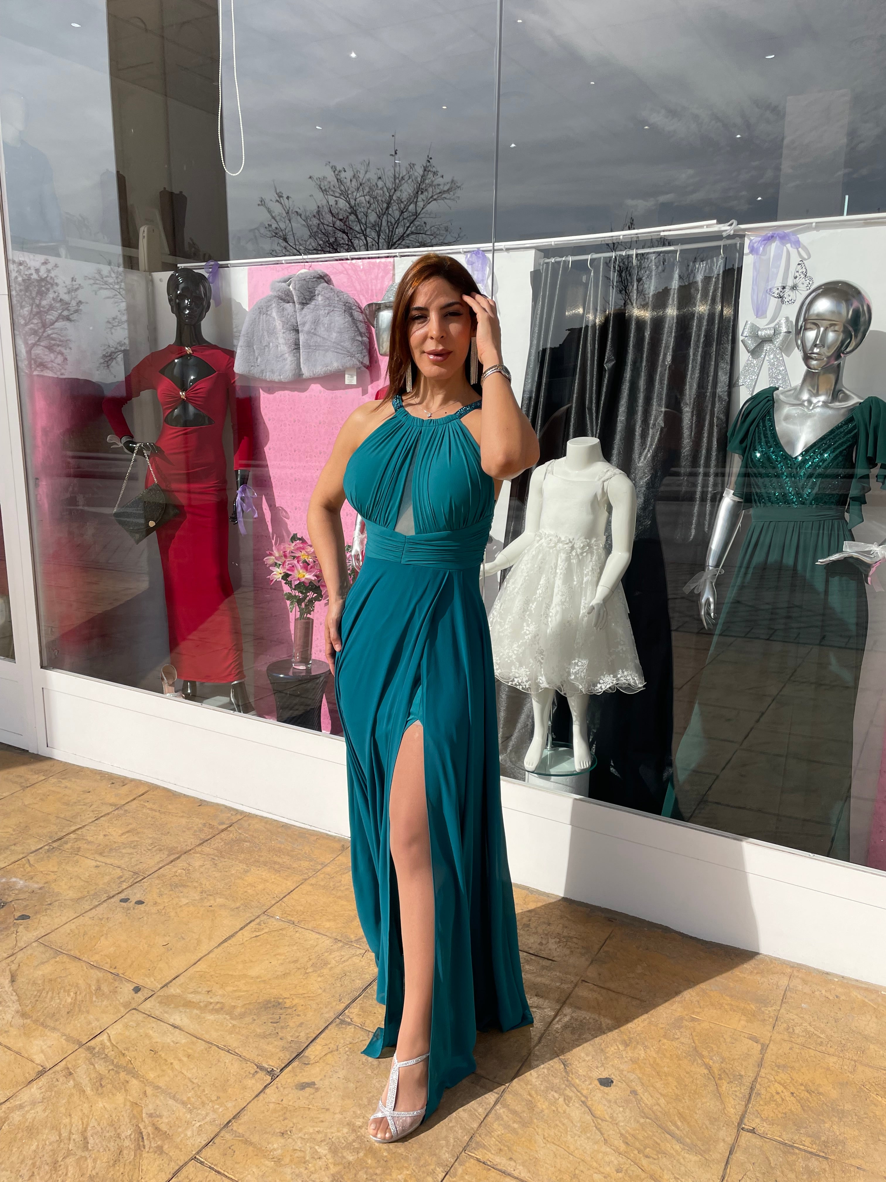Vestido largo Suhaila petróleo