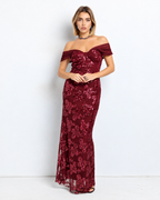 Vestido largo Anais Burdeos