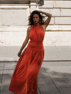 Vestido Largo Dilema Teja