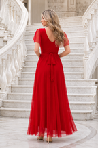 Vestido largo Érika tul Rojo