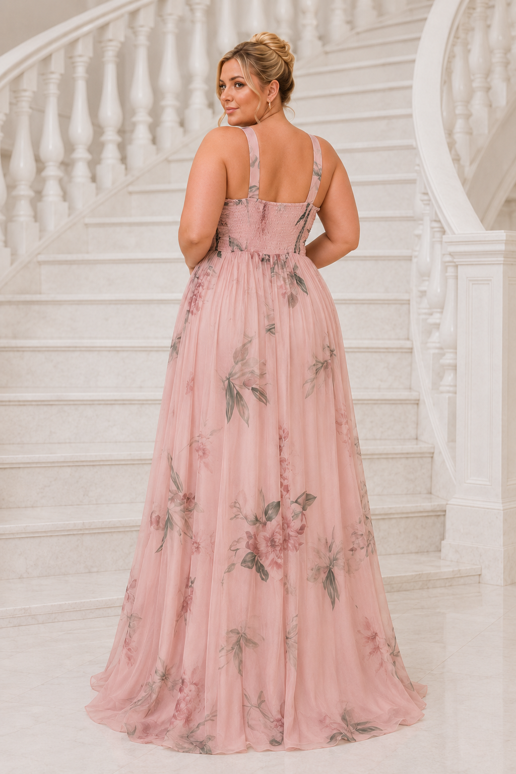 Vestido largo curvy Fabiola floral