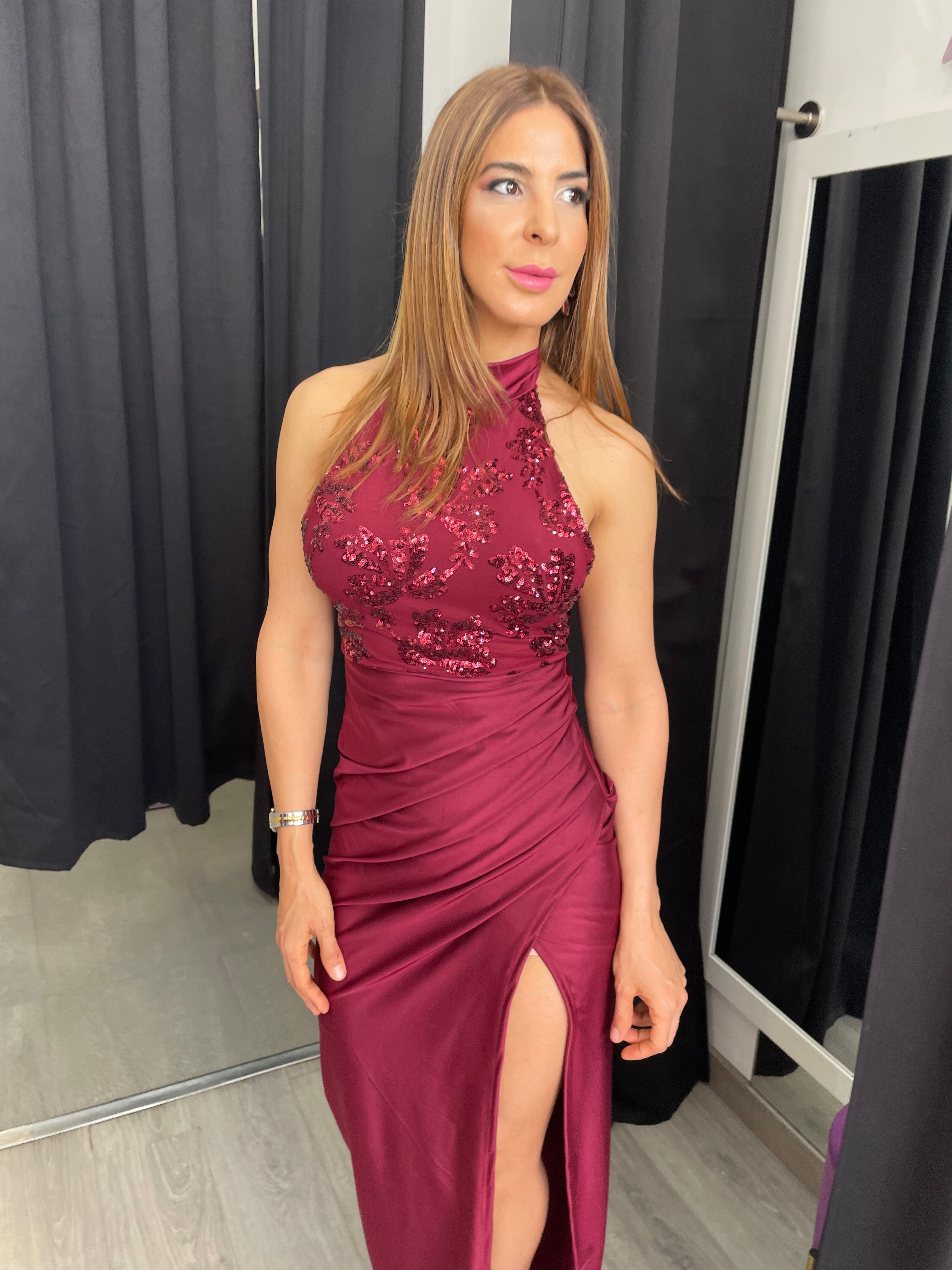 Vestido Gisela Burdeos