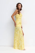 Vestido largo Fiona print amarillo