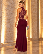 Vestido largo Nerea Burdeos