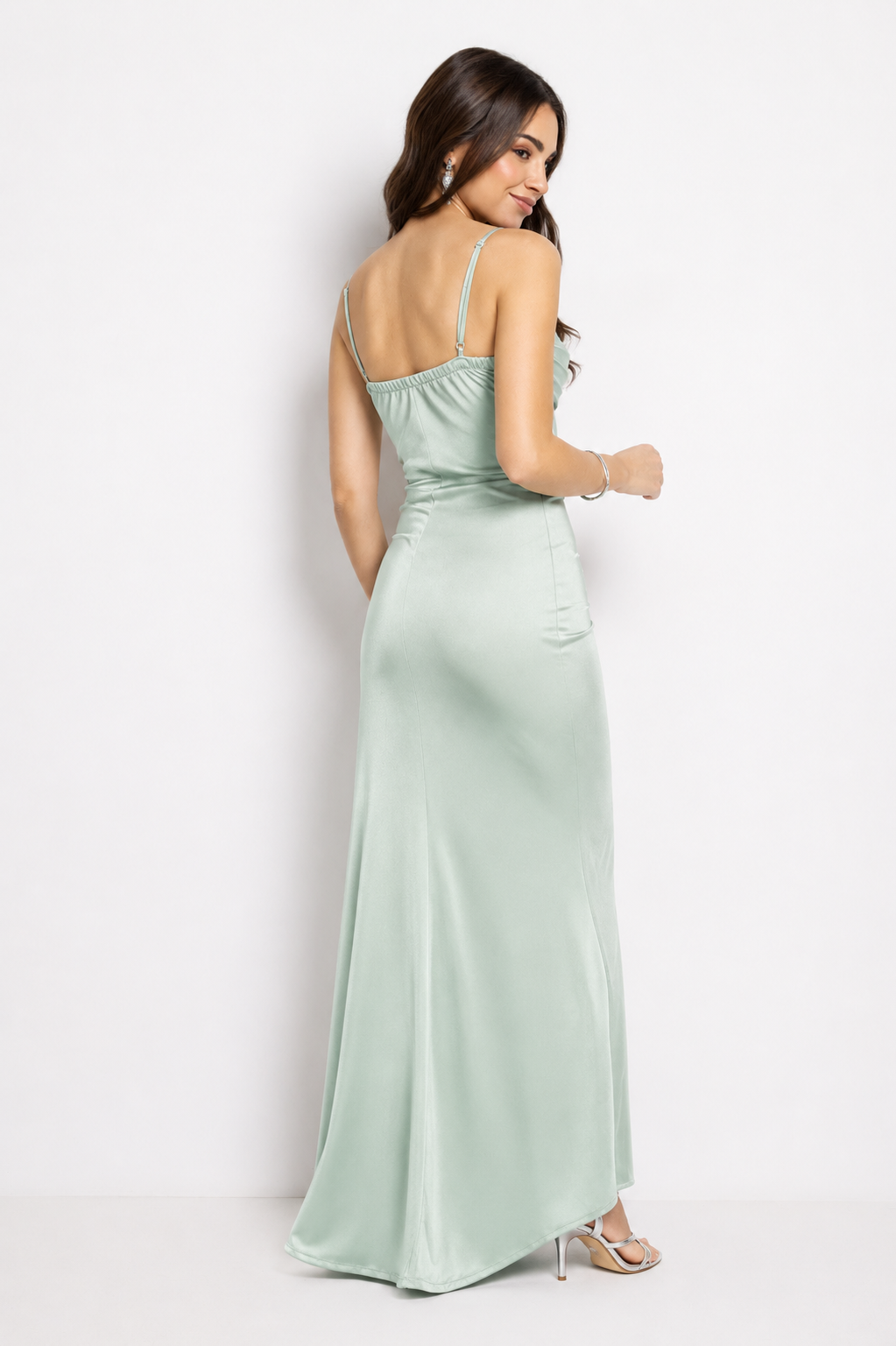 Vestido largo Adrianna menta