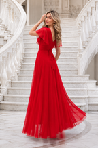 Vestido largo Érika tul Rojo