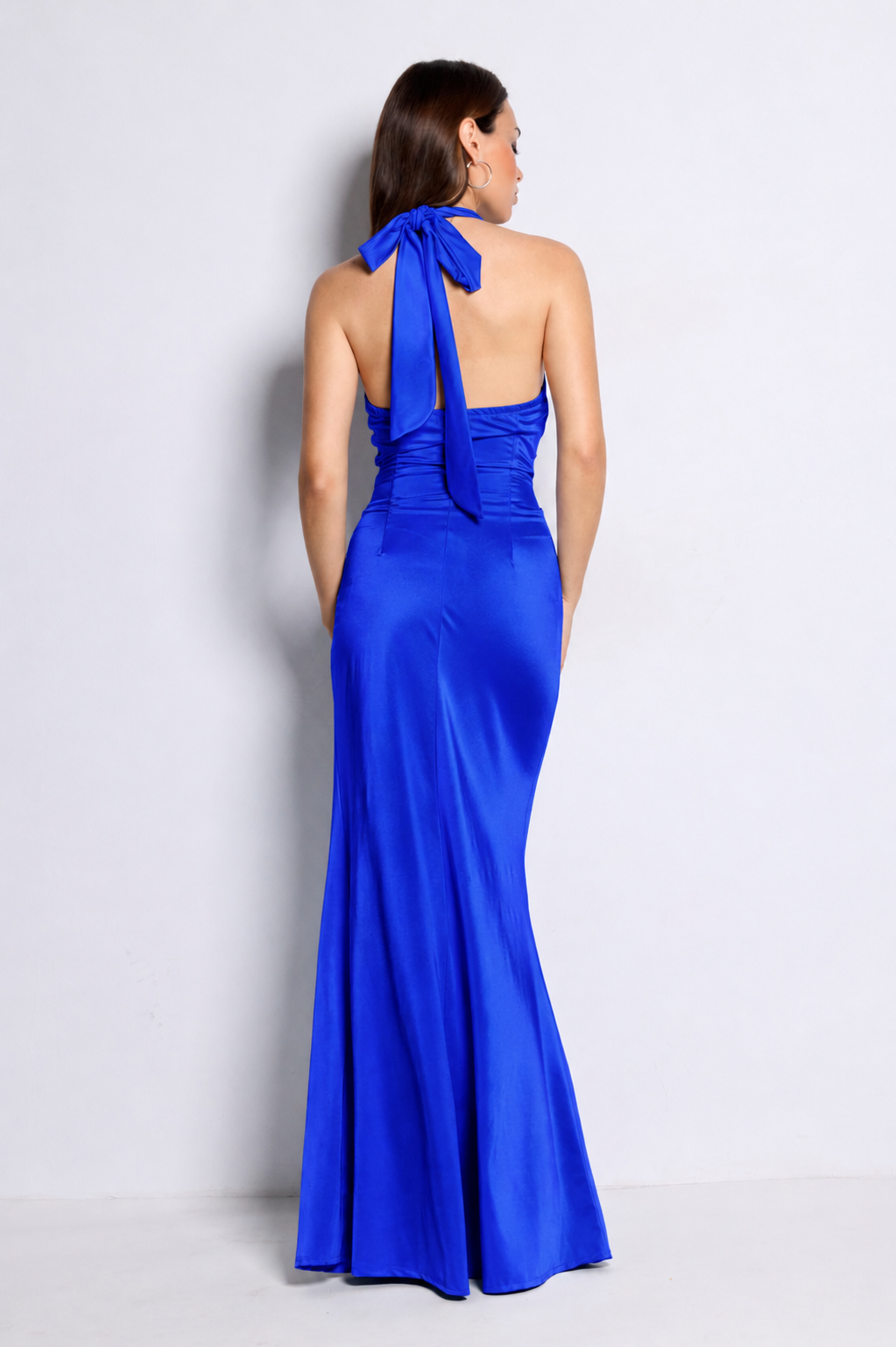 Vestido largo Kareins licra azulón
