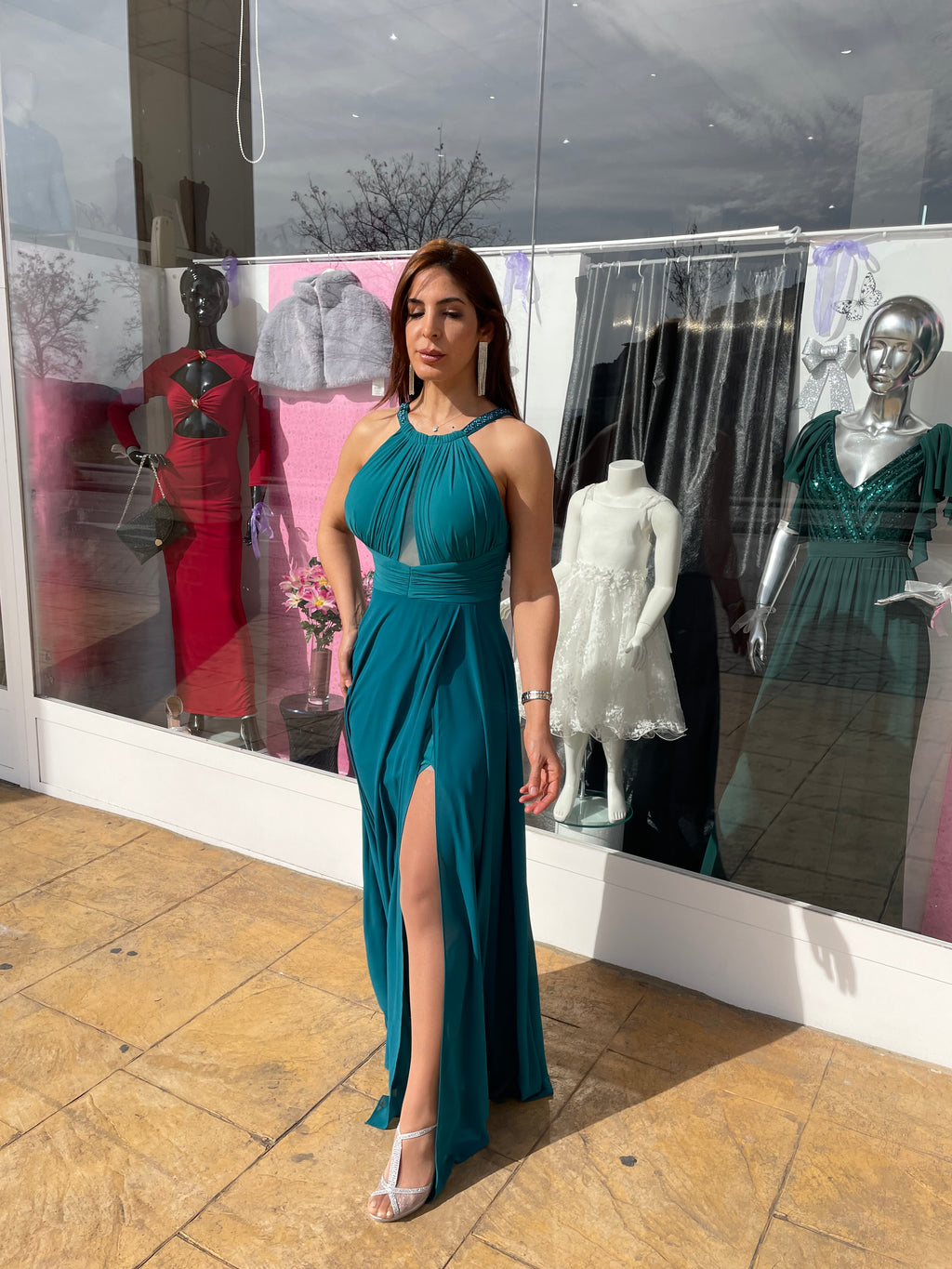 Vestido largo Suhaila petróleo