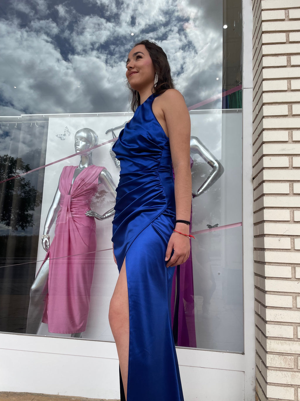 Vestido Kareins Raso Azulón image 4