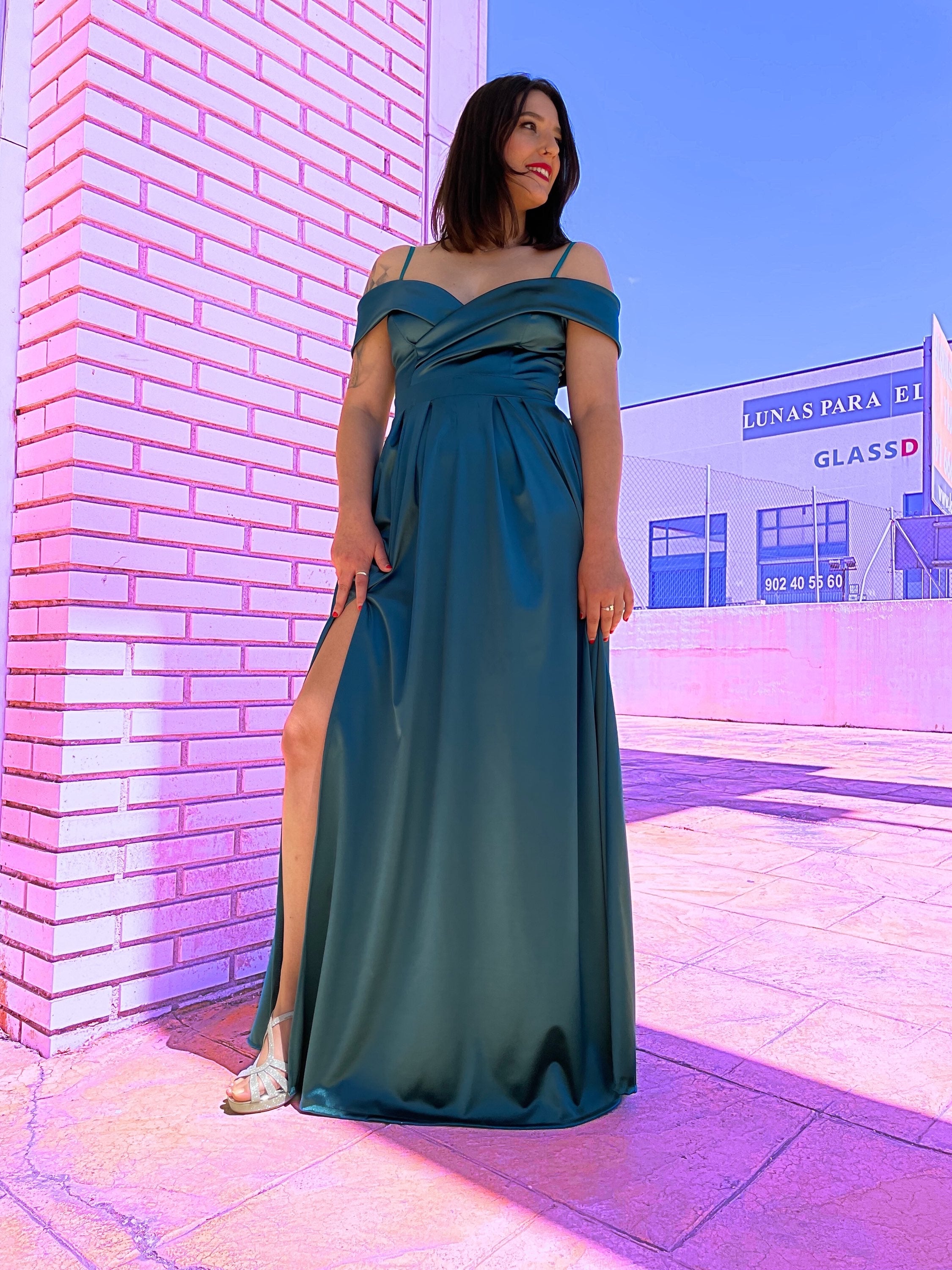  Vestido largo Ico petróleo  image 1