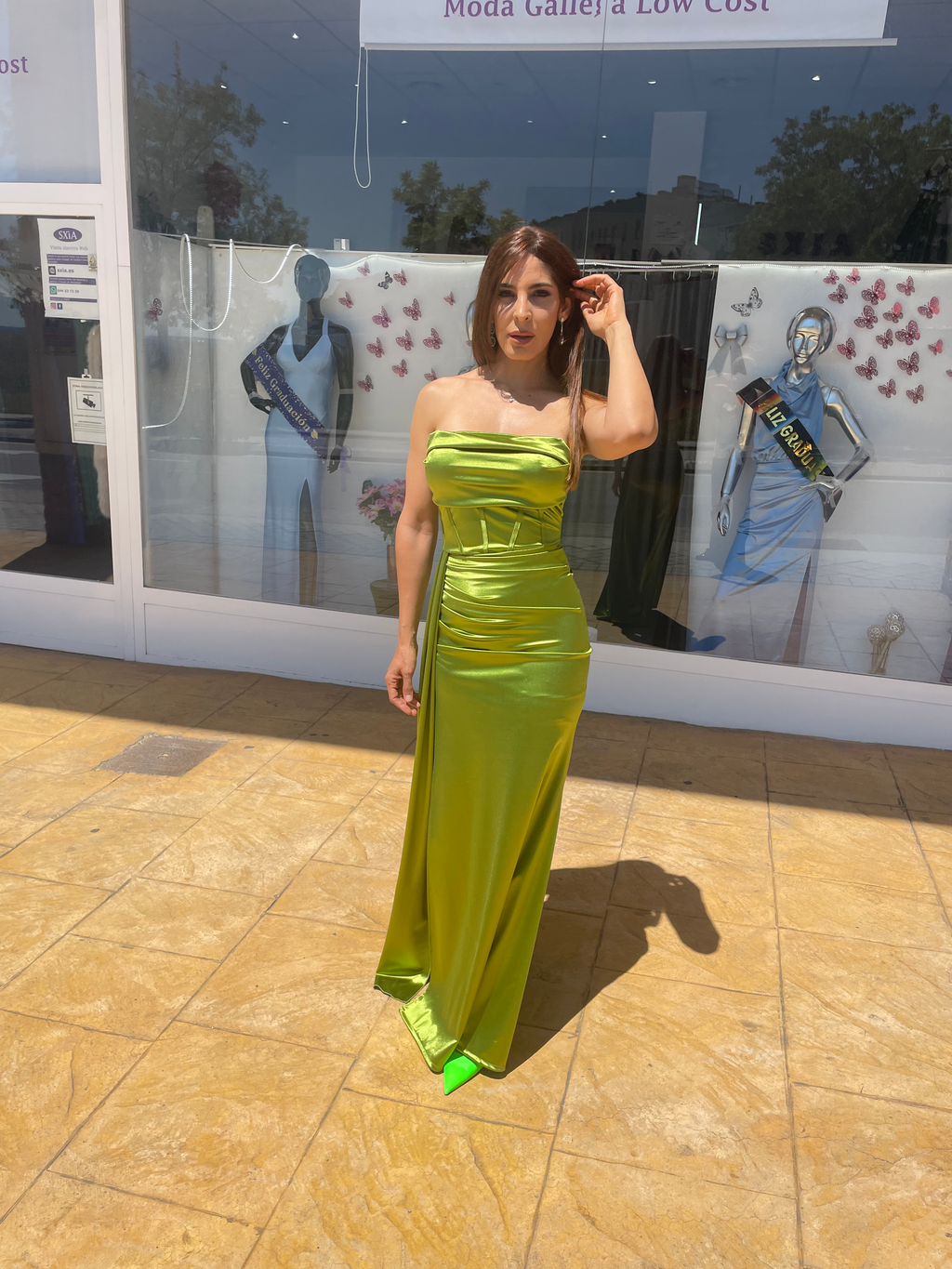 Vestido largo Dafne pistacho image 14