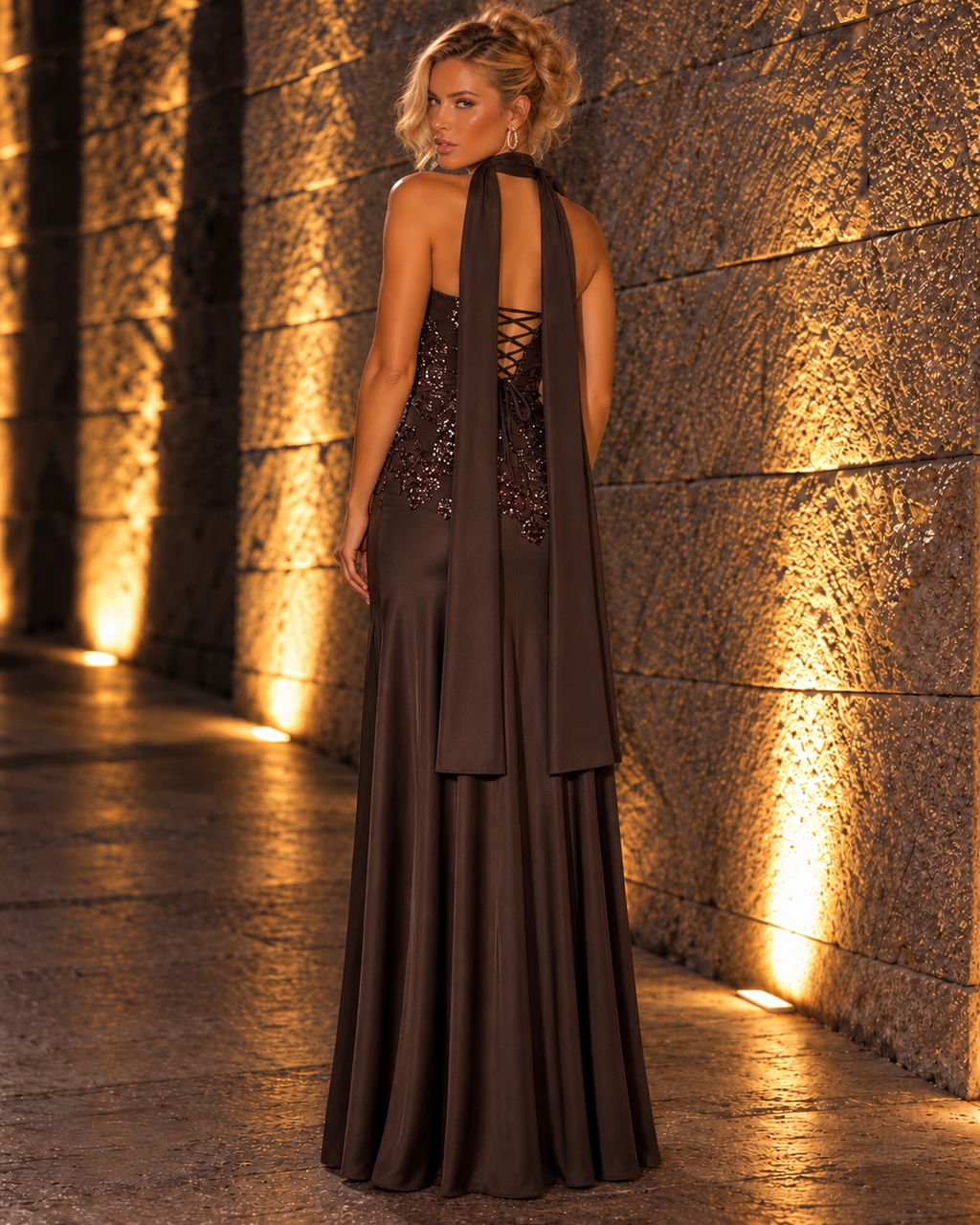 Vestido largo Kaila Chocolate