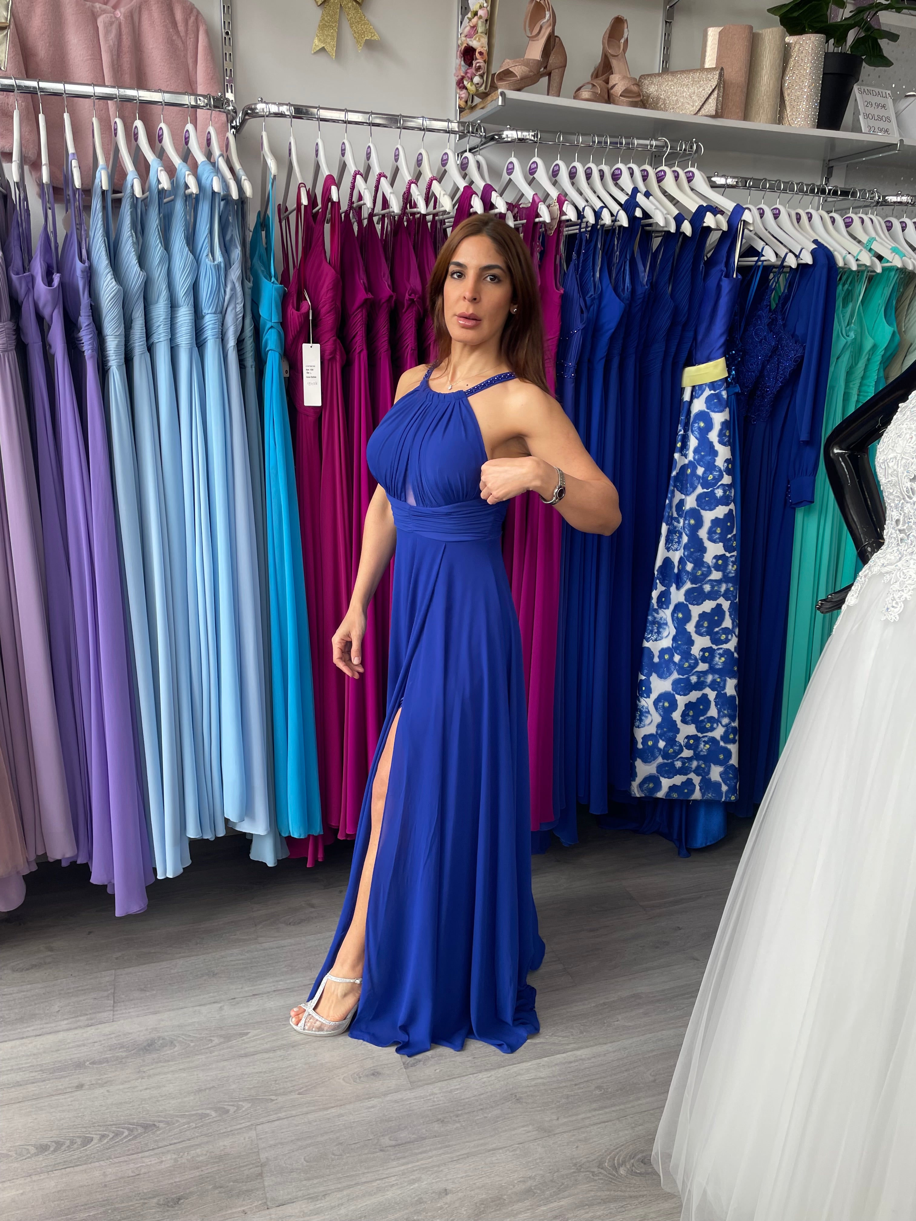 Vestido largo Suhaila azulón
