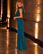 Vestido largo Ainara Petróleo