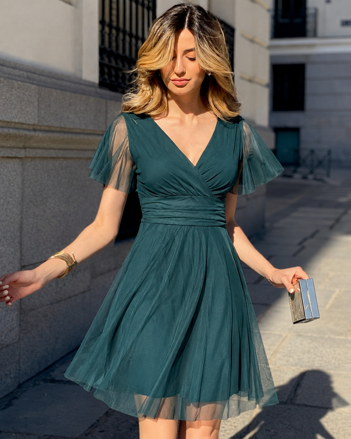 Vestido corto Tamara Petróleo