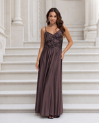 Vestido largo Belha chocolate