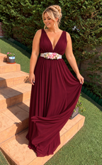 Rose eggplant dress