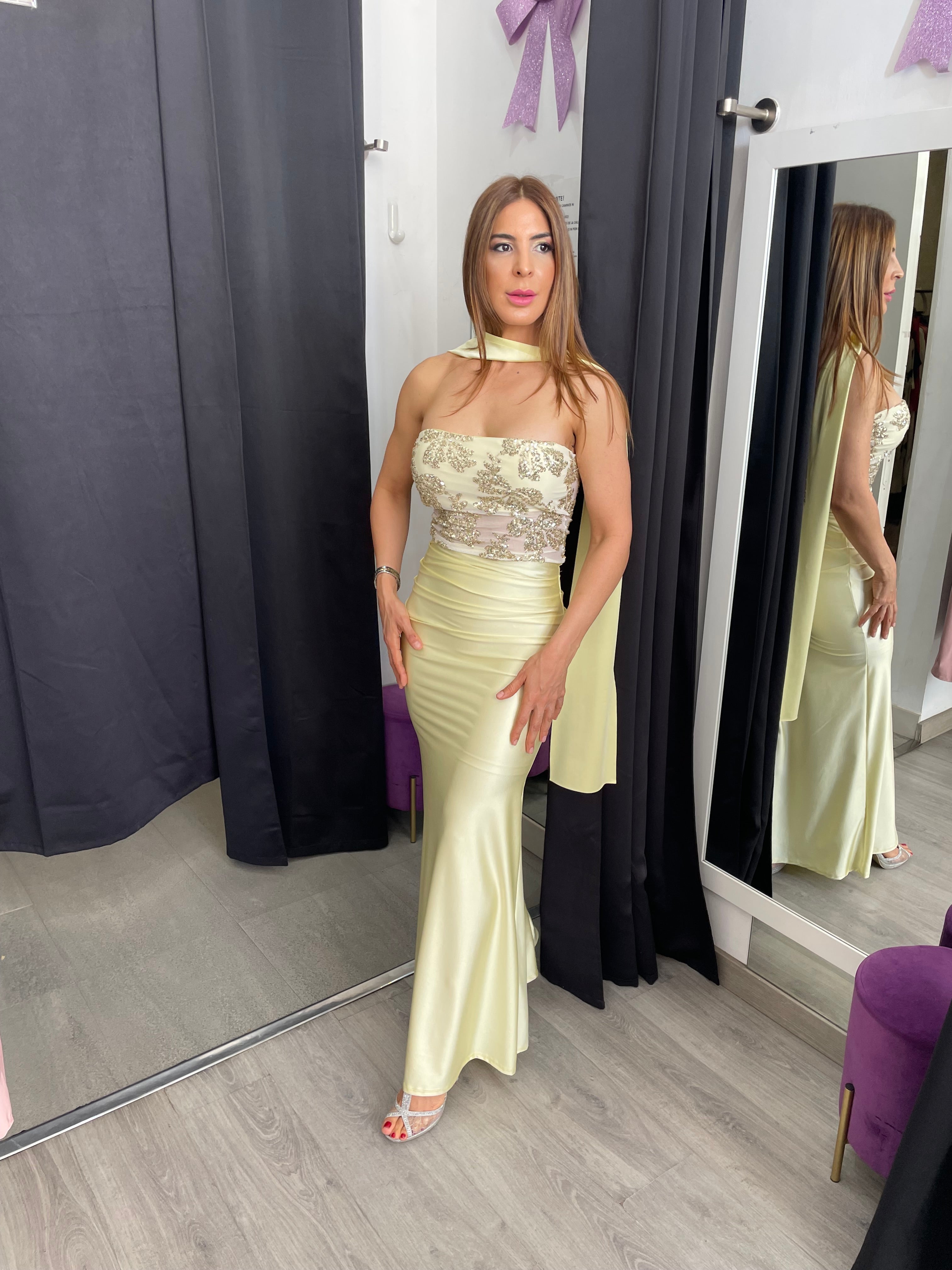 Vestido largo Sicilia amarillo