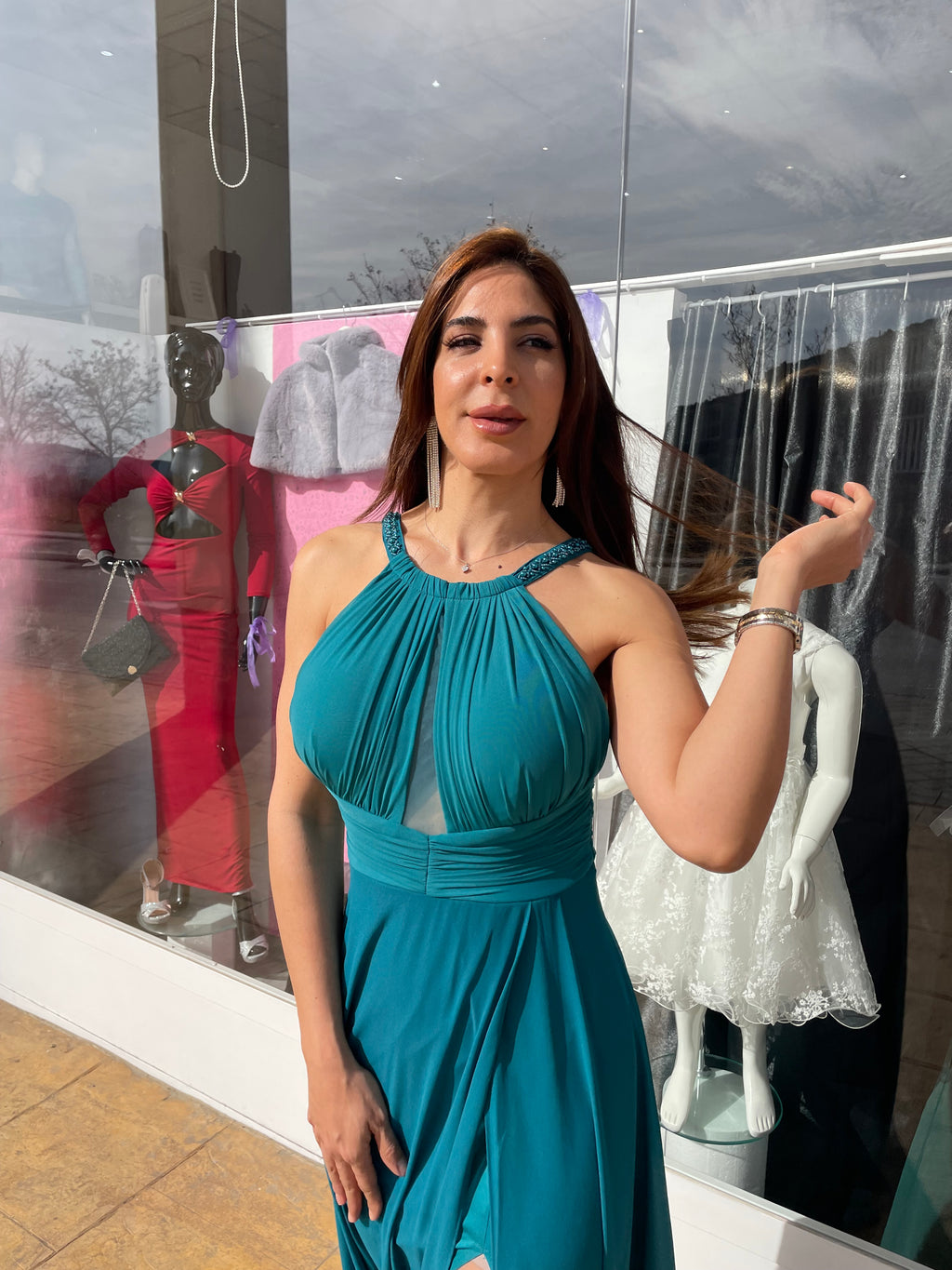Vestido largo Suhaila petróleo