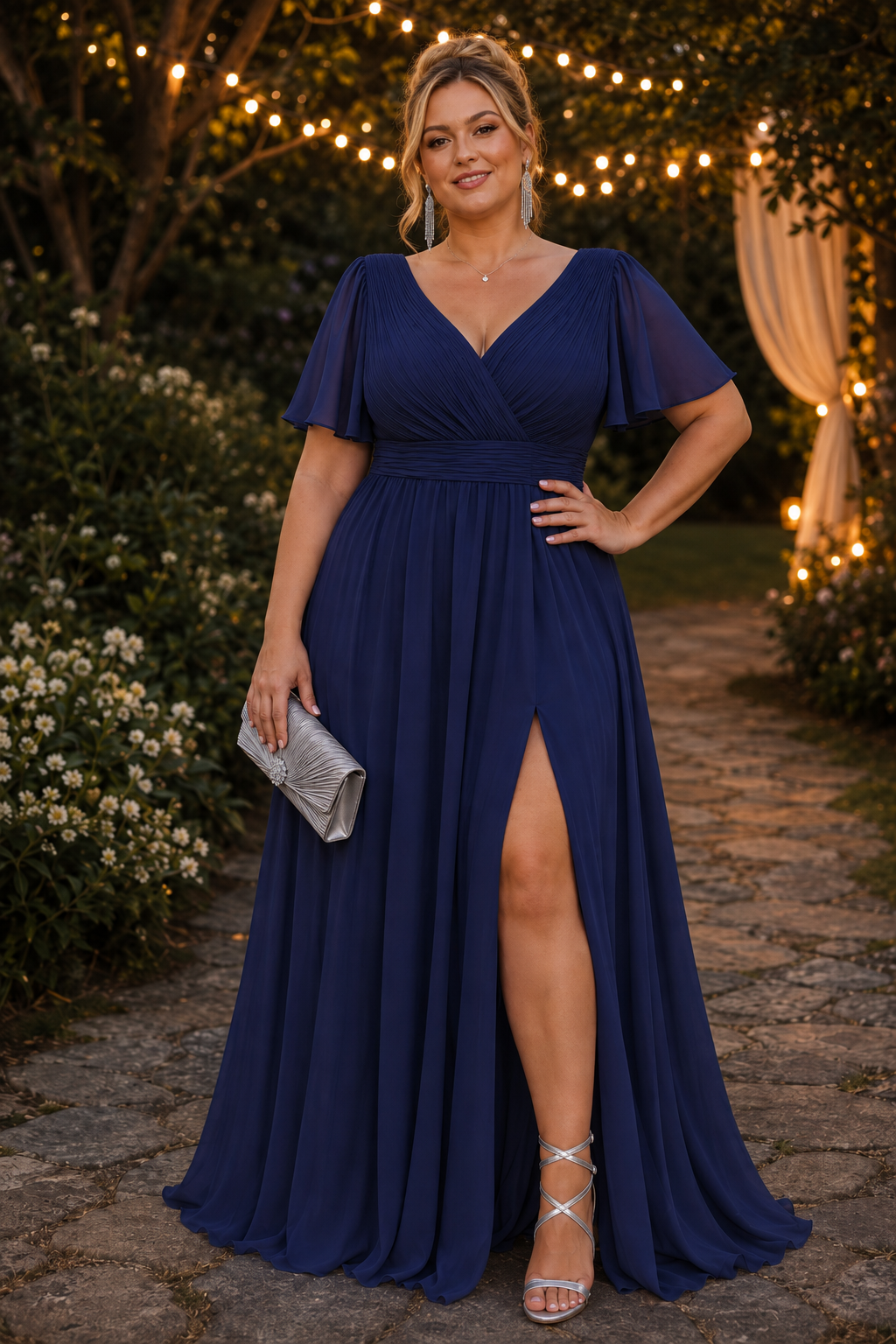 Vestido largo Diana TG Marino