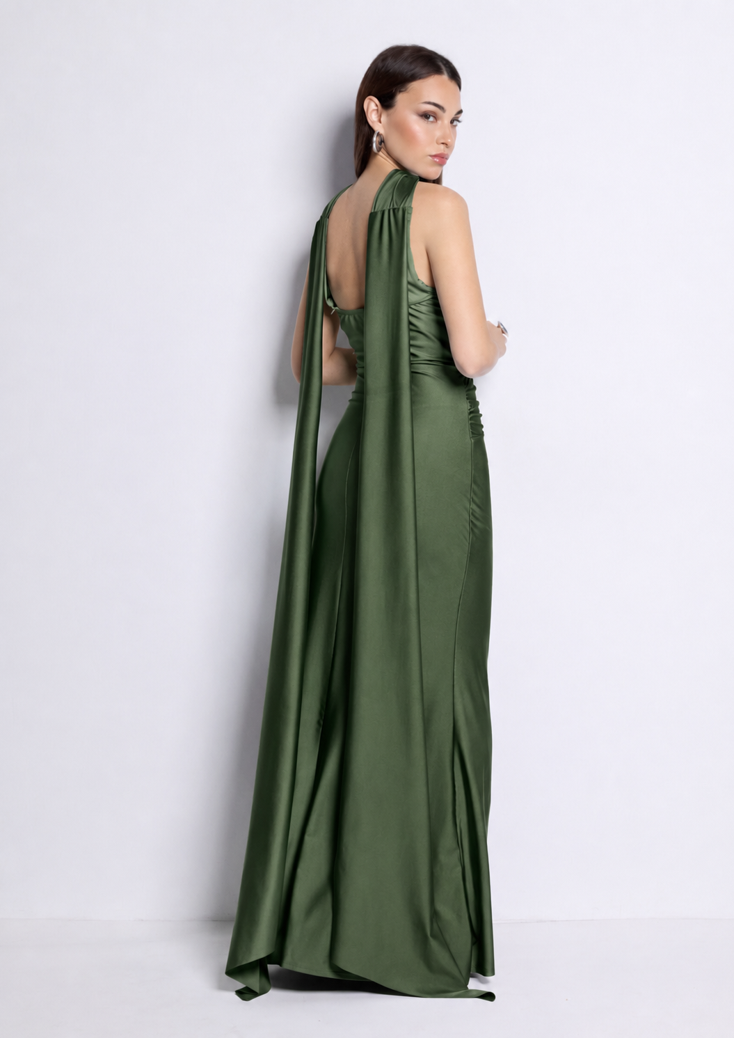 Vestido largo Beberly Kaki