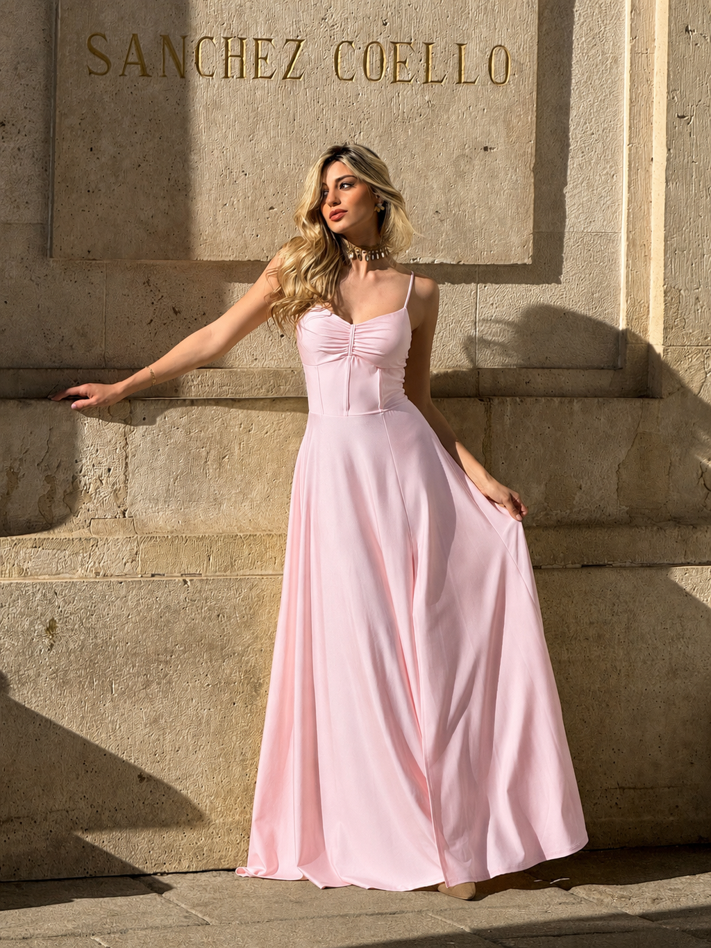 Vestido largo Venecia Rosa