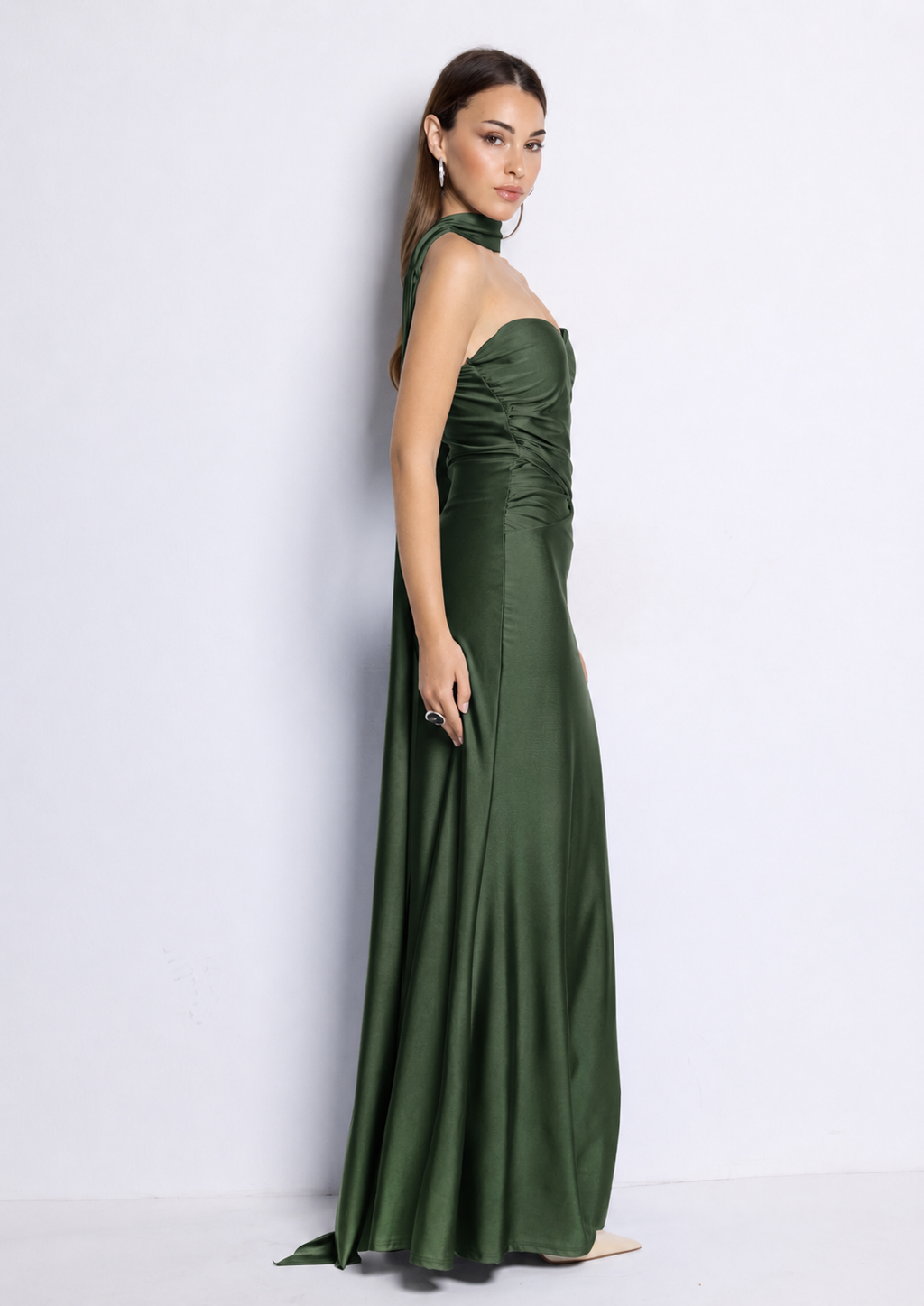 Vestido largo Beberly Kaki