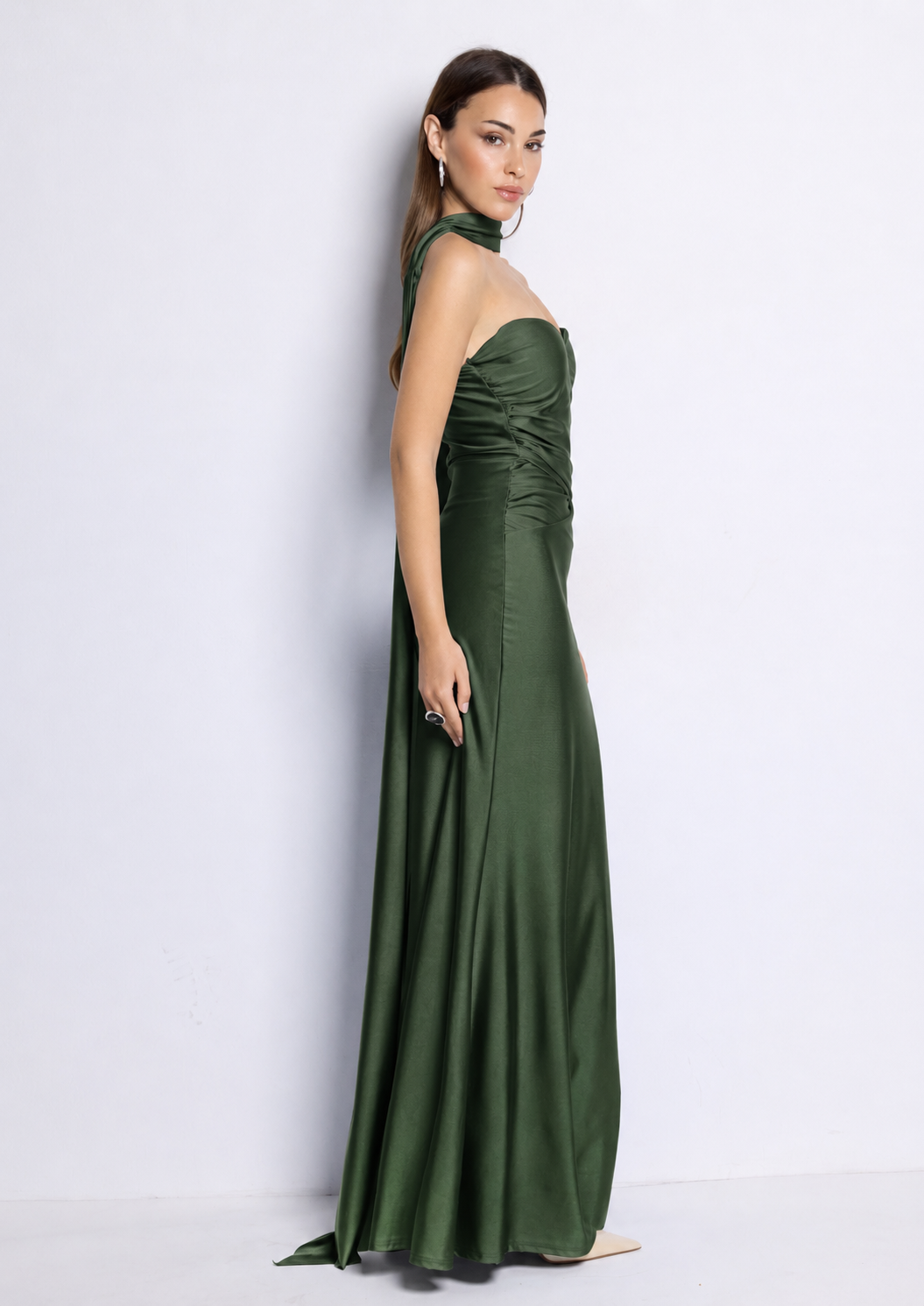 Vestido largo Beberly Kaki