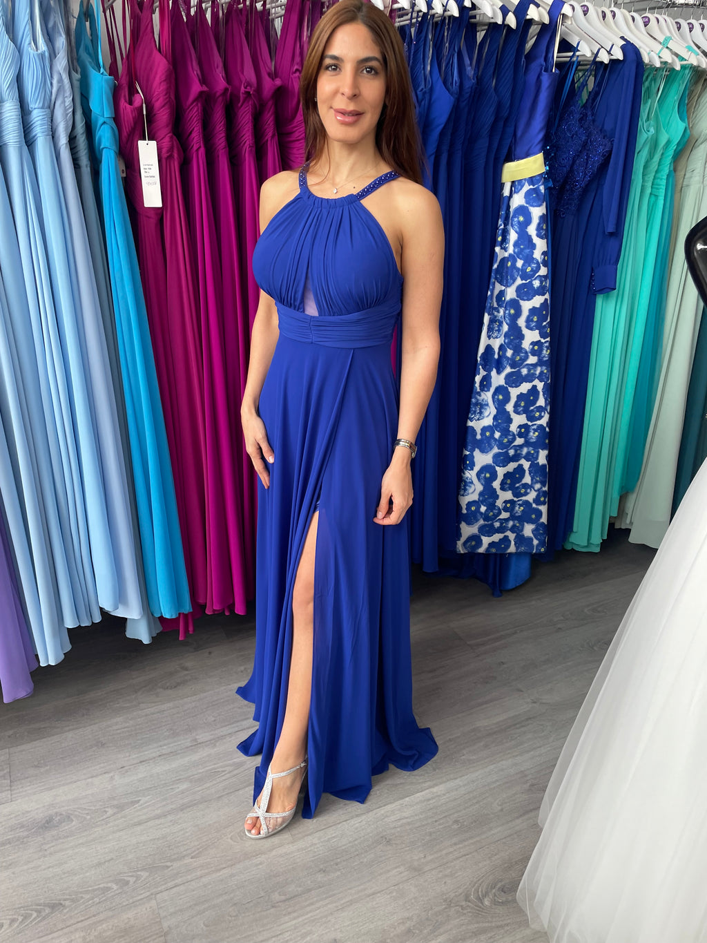 Vestido Suhaila abertura aguamarina