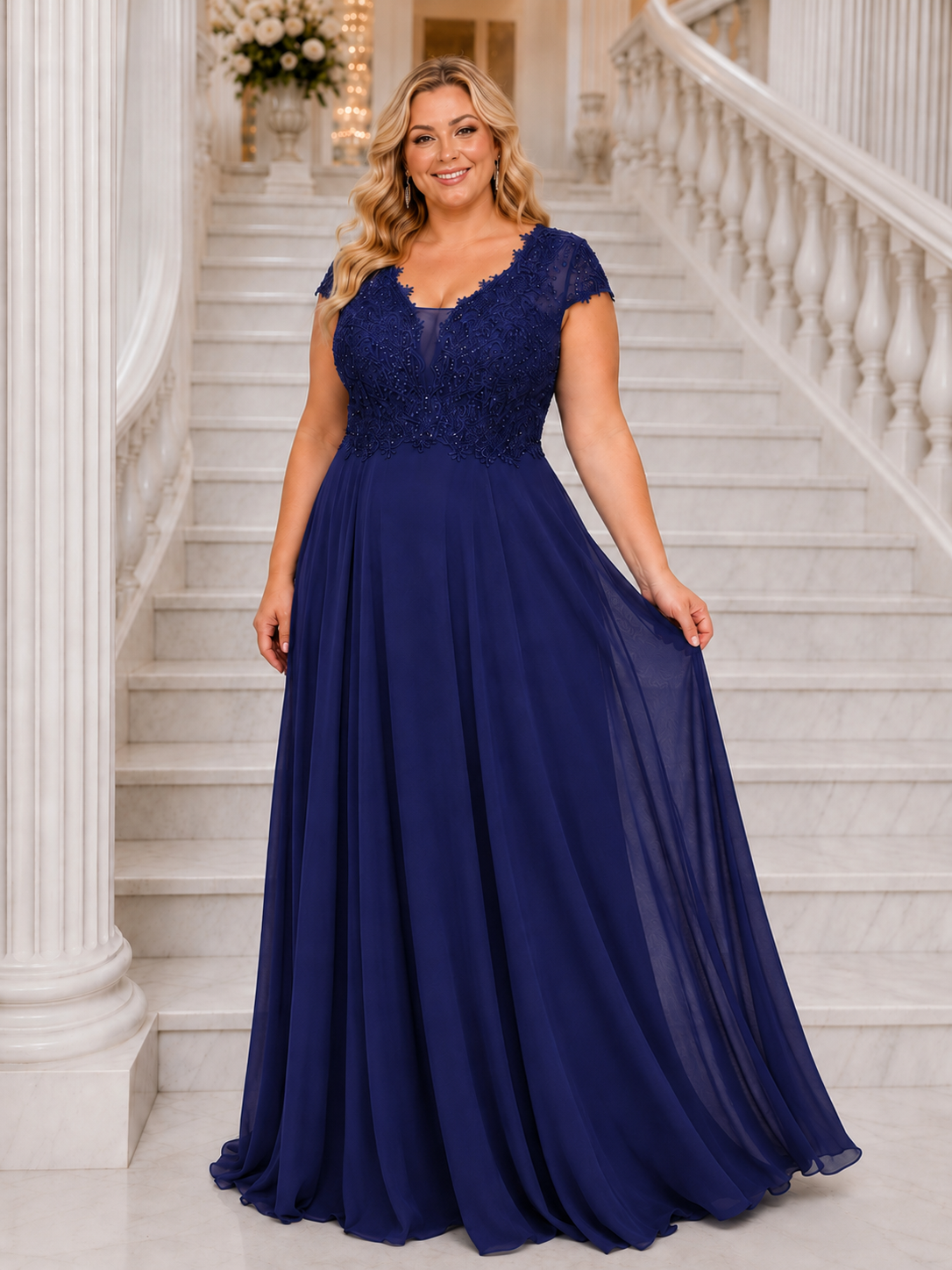 Vestido largo TG Italia Marino
