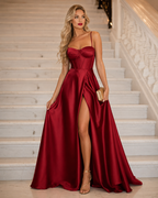 Vestido largo Ginebra cereza