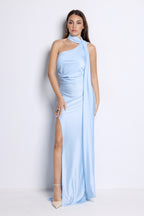 Vestido largo Denia celeste