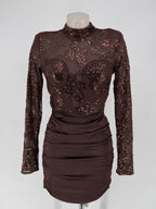 Vestido corto Sira chocolate