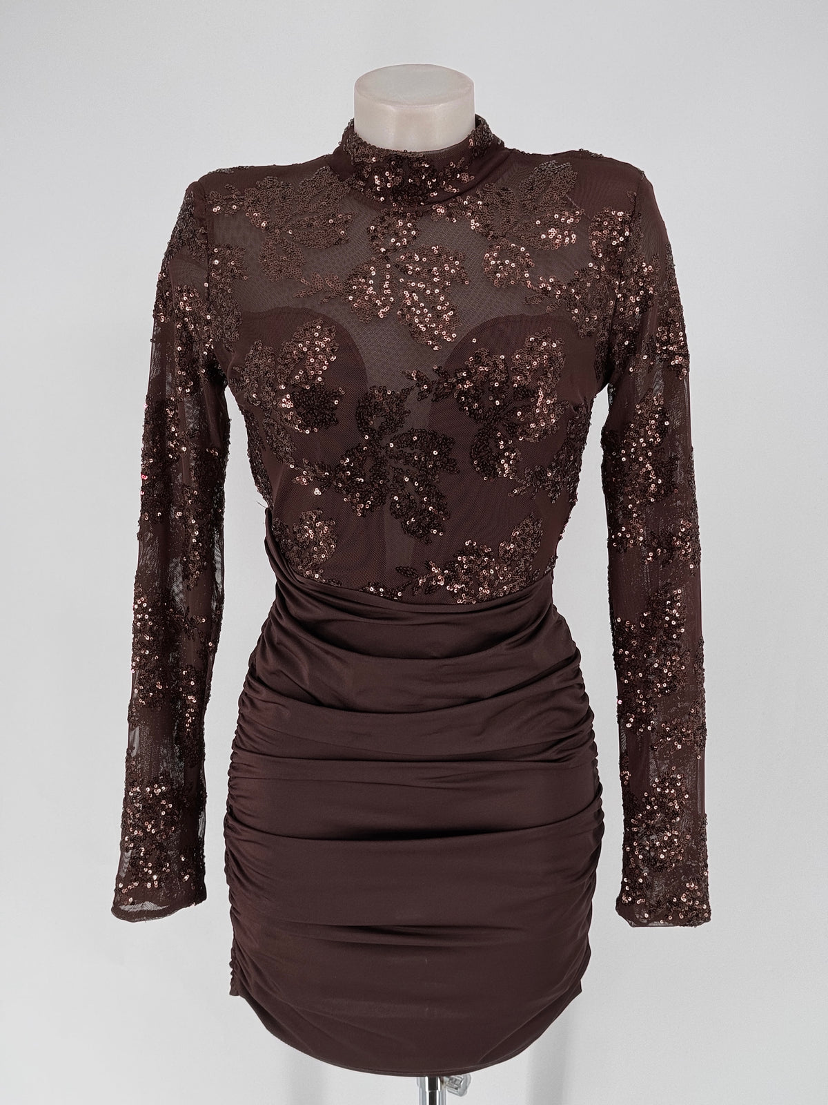 Vestido corto Sira chocolate