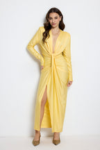Vestido largo Alexandra manga Amarillo