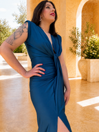 Vestido largo Alexandra Petróleo