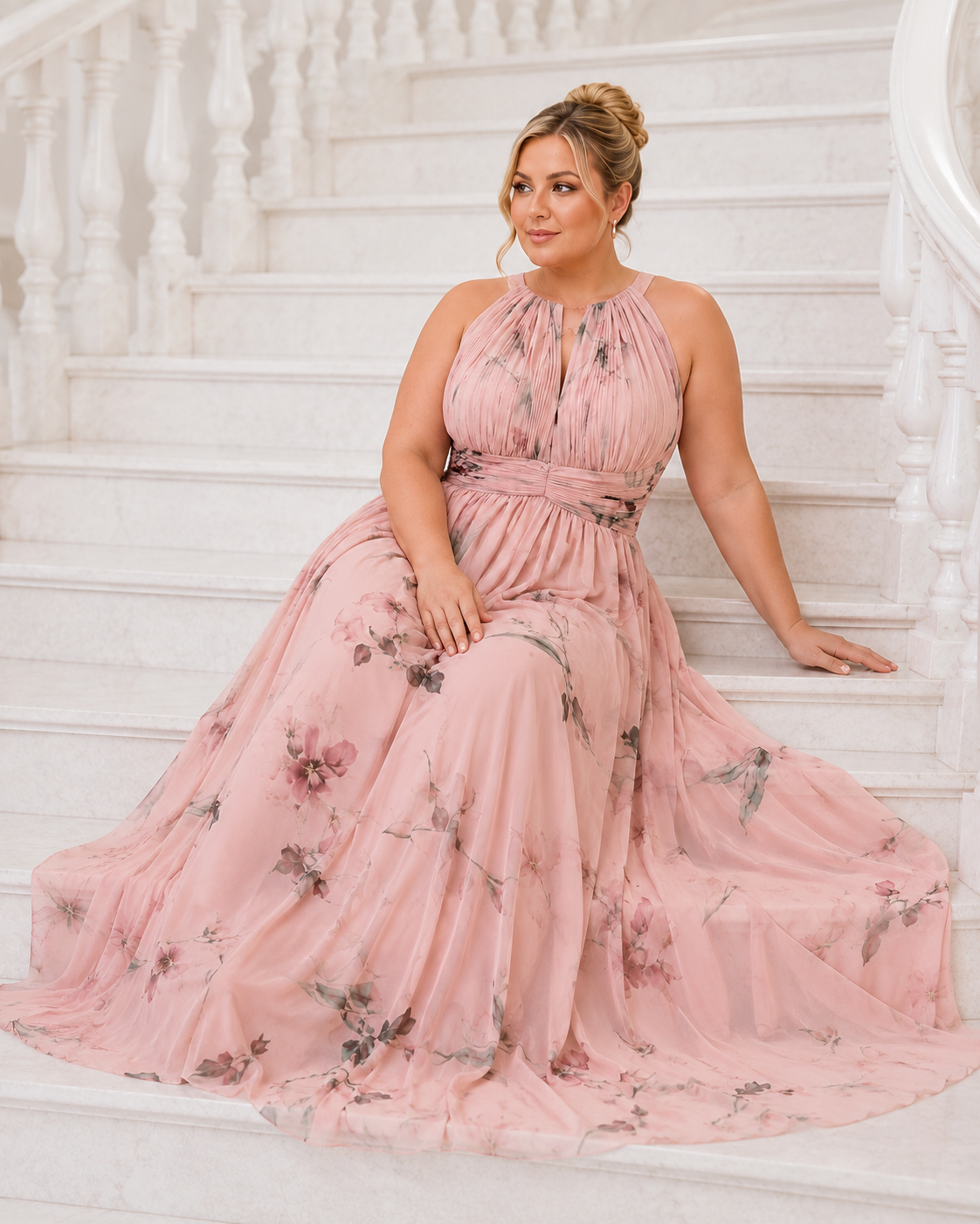 Vestido largo curvy Fabiola floral