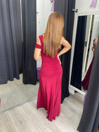 Vestido largo Fiona burdeos