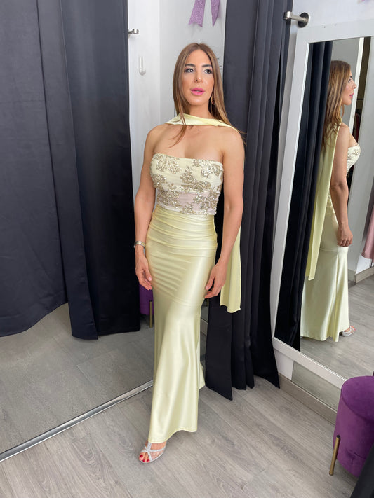Vestido largo Sicilia amarillo